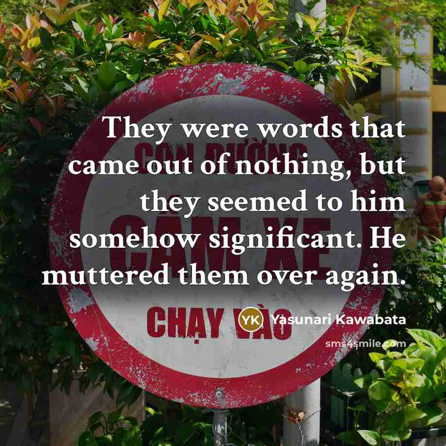 “They were words that came out of nothing, but they…” quote by Yasunari Kawabata