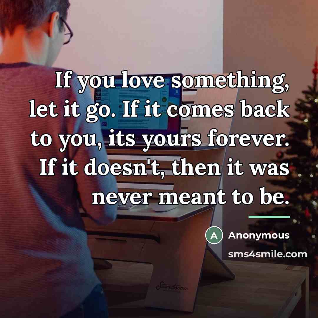 “If you love something, let it go. If it comes…” quote by Anonymous