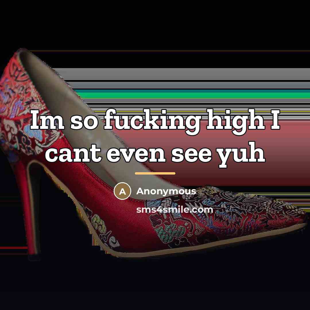 “Im so fucking high I cant even see yuh…” quote by Anonymous