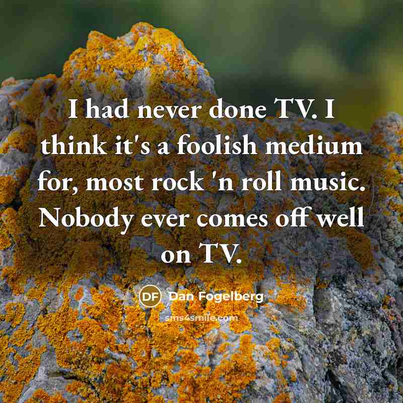 “I had never done TV. I think it's a foolish…” quote by Dan Fogelberg