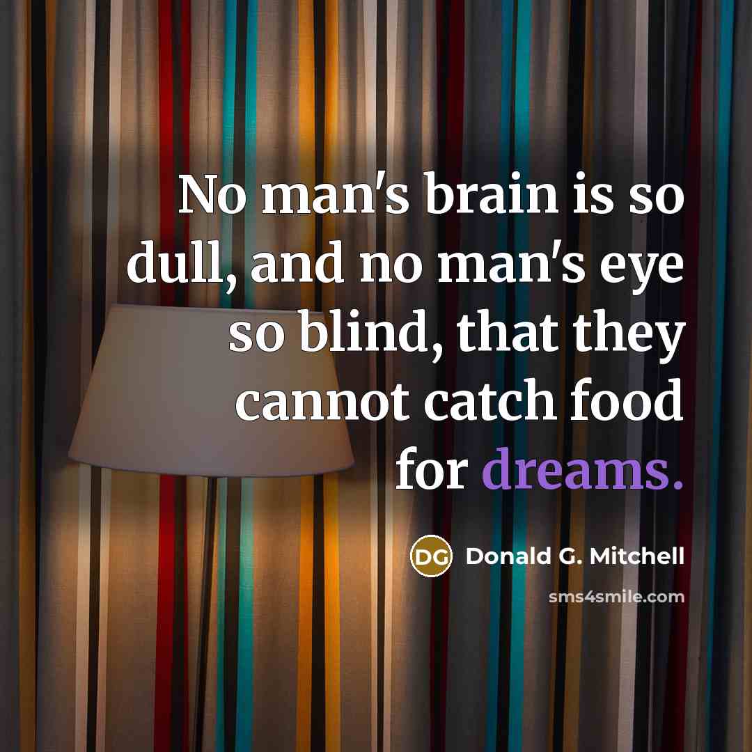 “No man's brain is so dull, and no man's eye…” quote by Donald G. Mitchell