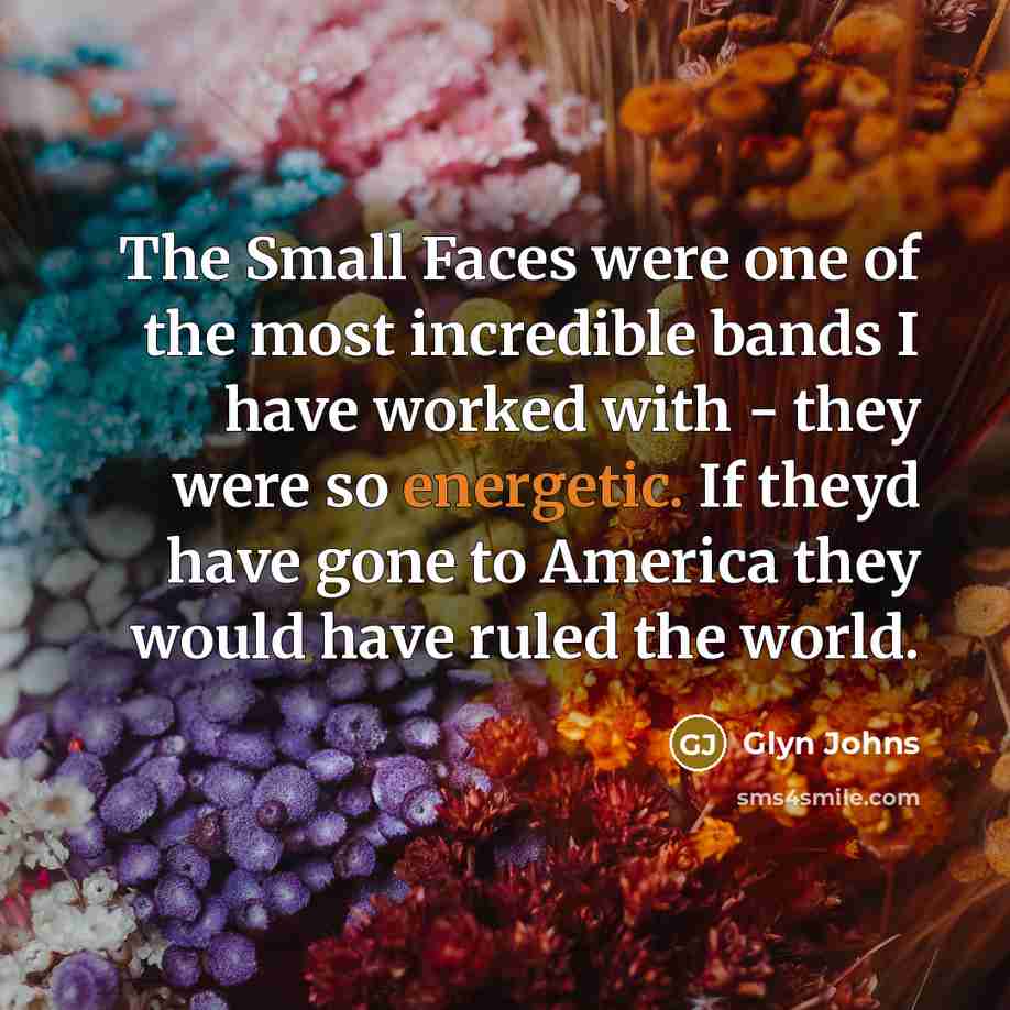 “The Small Faces were one of the most incredible bands…” quote by Glyn Johns