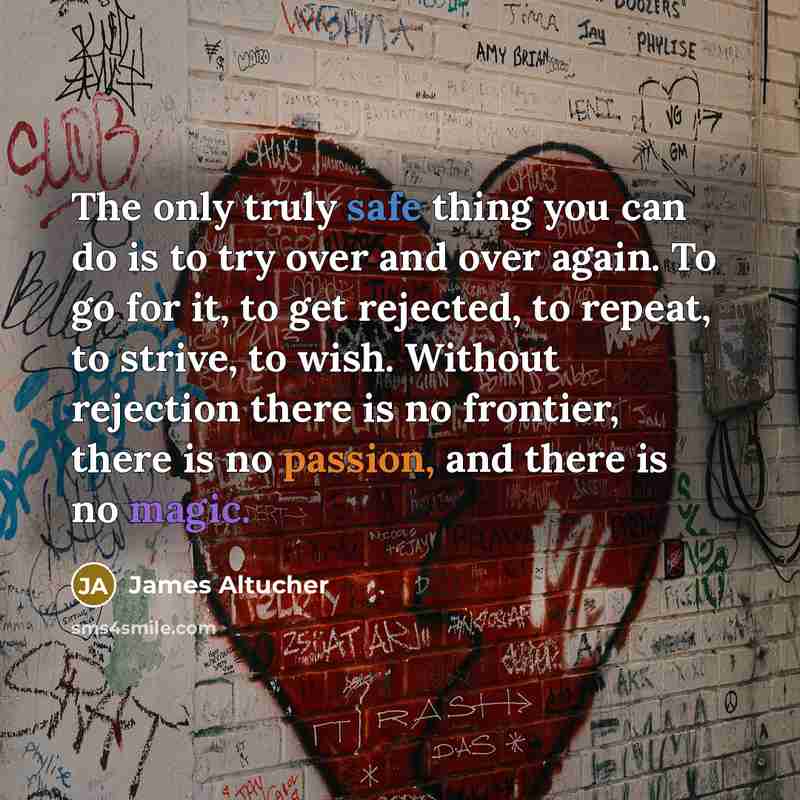 “The only truly safe thing you can do is to…” quote by James Altucher