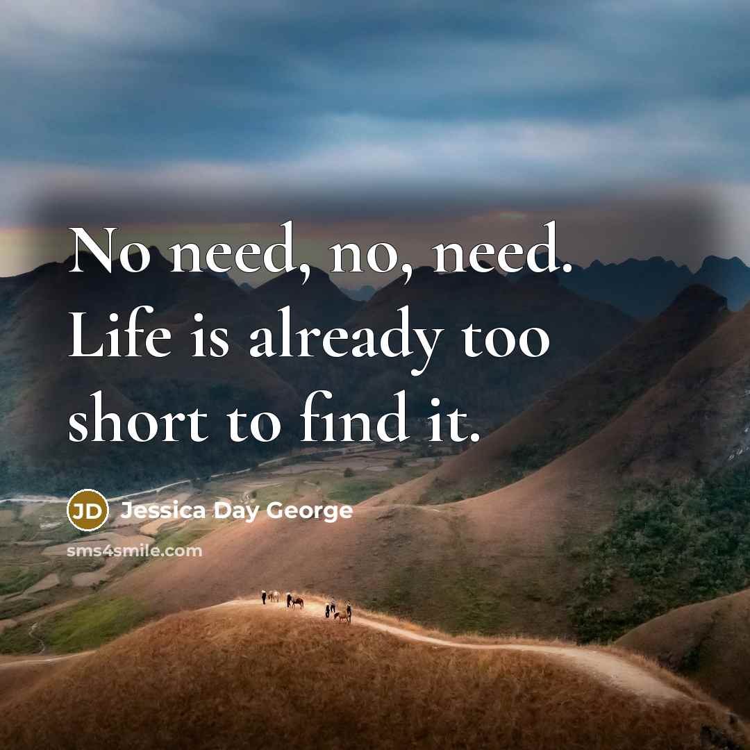 “No need, no, need. Life is already too short to…” quote by Jessica Day George