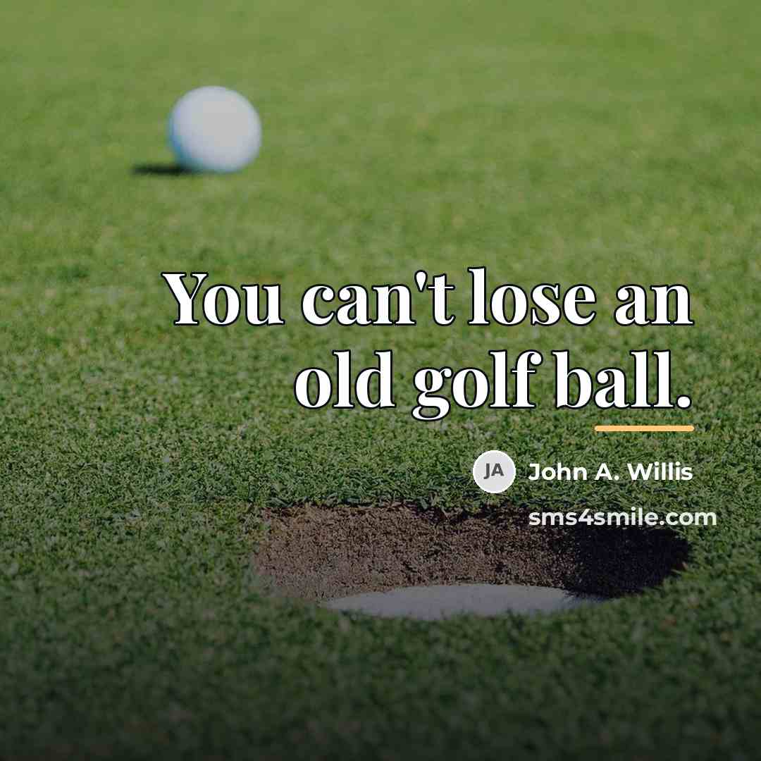“You can't lose an old golf ball.…” quote by John A. Willis