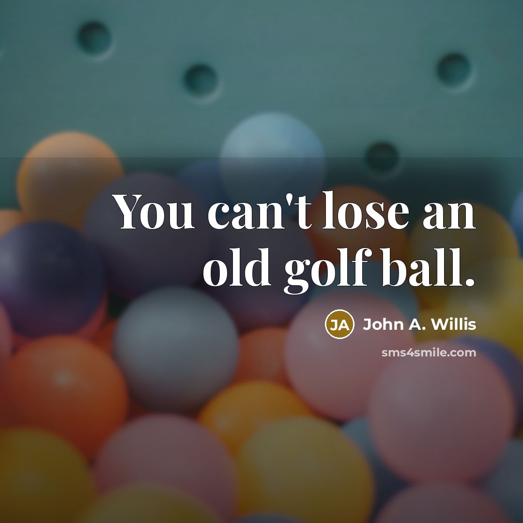 “You can't lose an old golf ball.” quote by John A. Willis