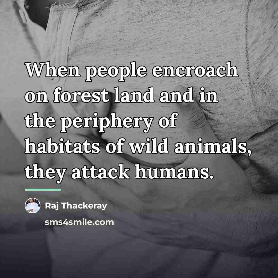 “When people encroach on forest land and in the periphery…” quote by Raj Thackeray