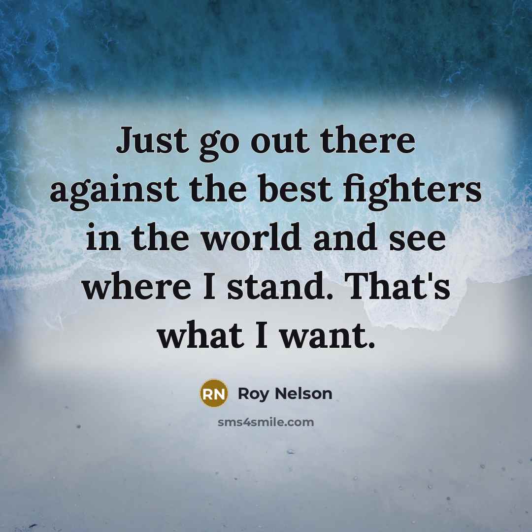 “Just go out there against the best fighters in the…” quote by Roy Nelson