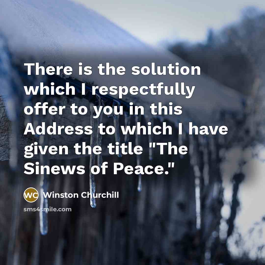 “There is the solution which I respectfully offer to you…” quote by Winston Churchill