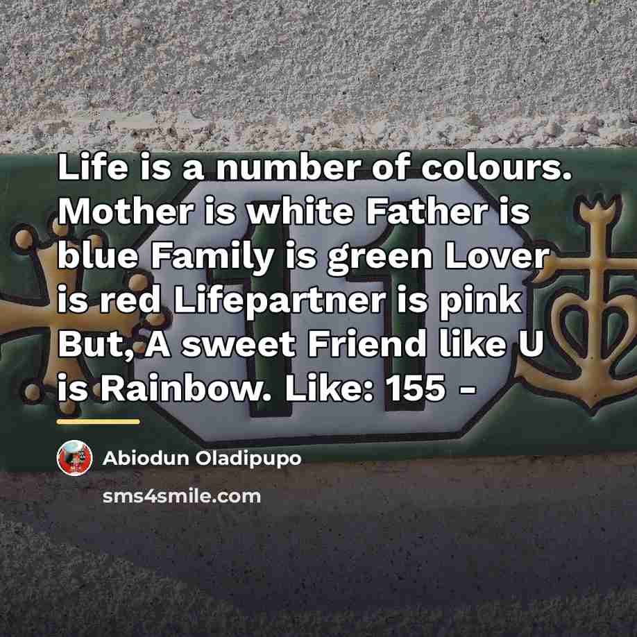 “Life is a number of colours. Mother is white Father…” quote by Abiodun Oladipupo