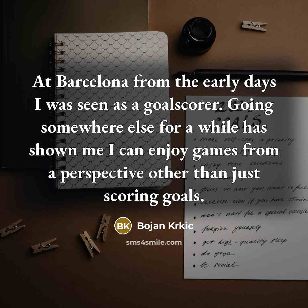“At Barcelona from the early days I was seen as…” quote by Bojan Krkic