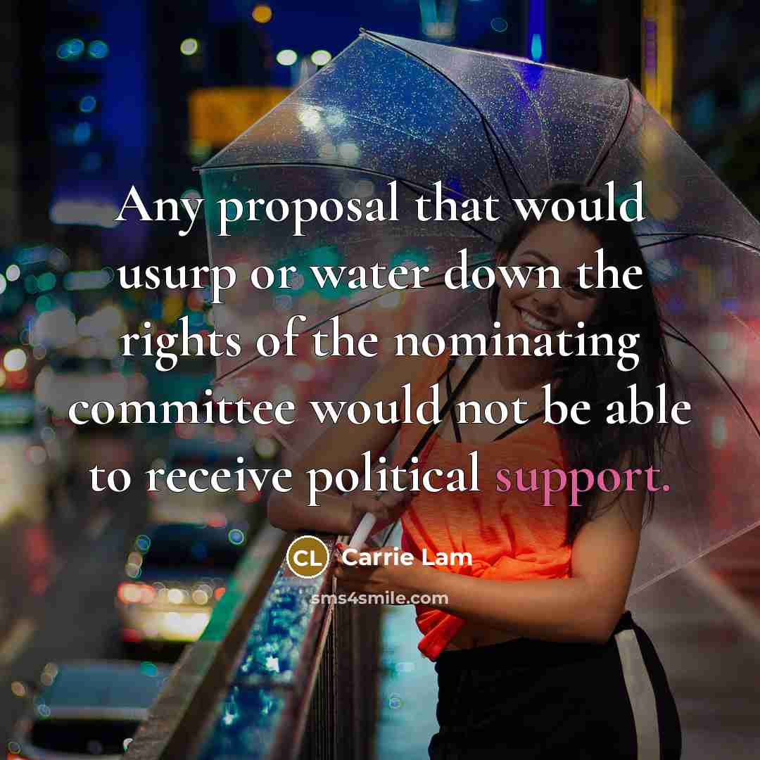 “Any proposal that would usurp or water down the rights…” quote by Carrie Lam