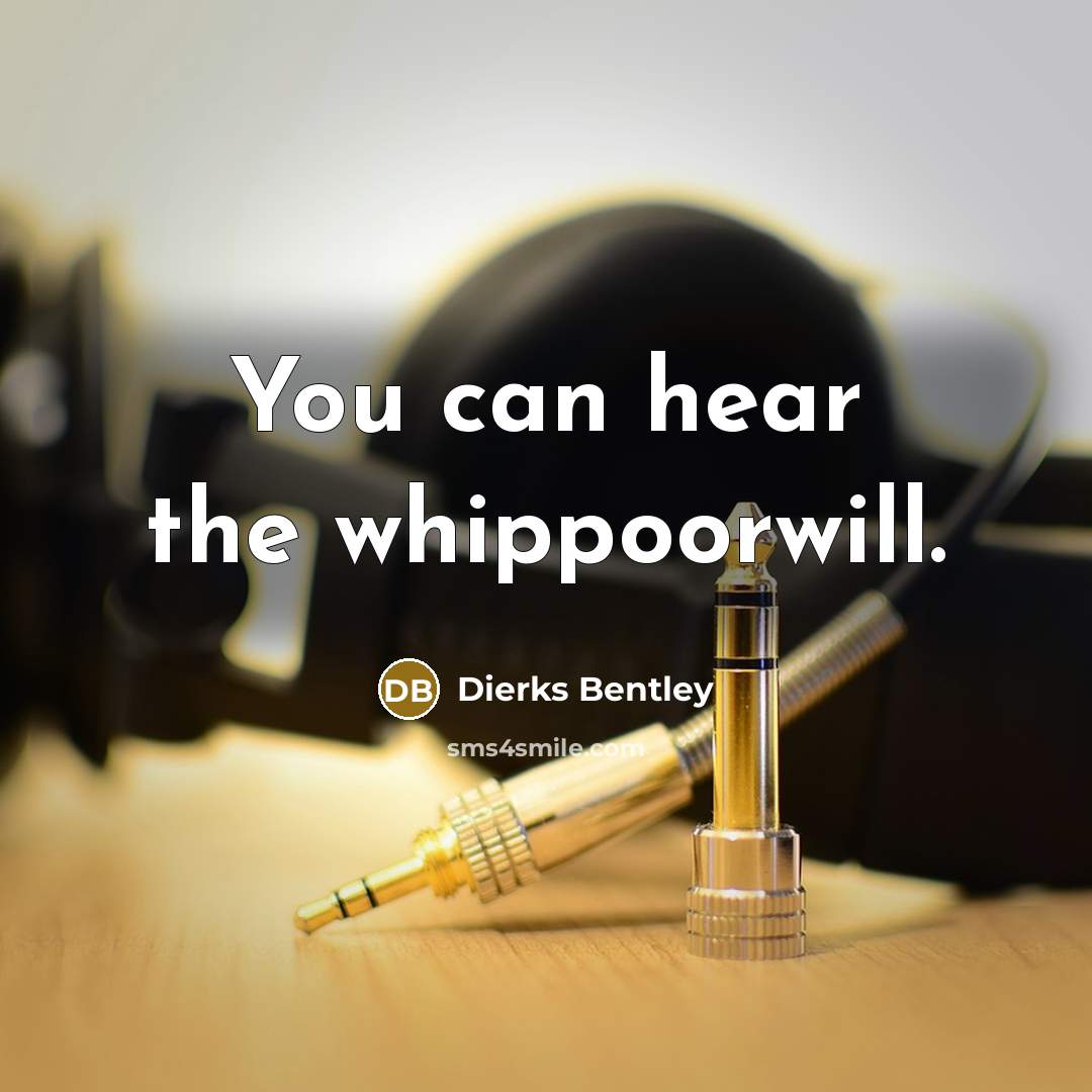 “You can hear the whippoorwill.” quote by Dierks Bentley