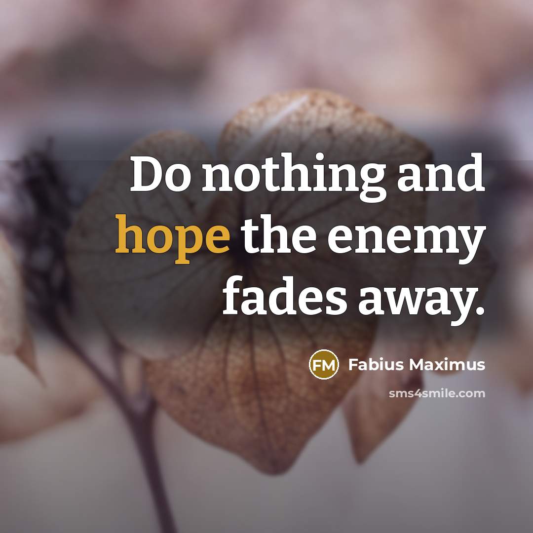 “Do nothing and hope the enemy fades away.…” quote by Fabius Maximus
