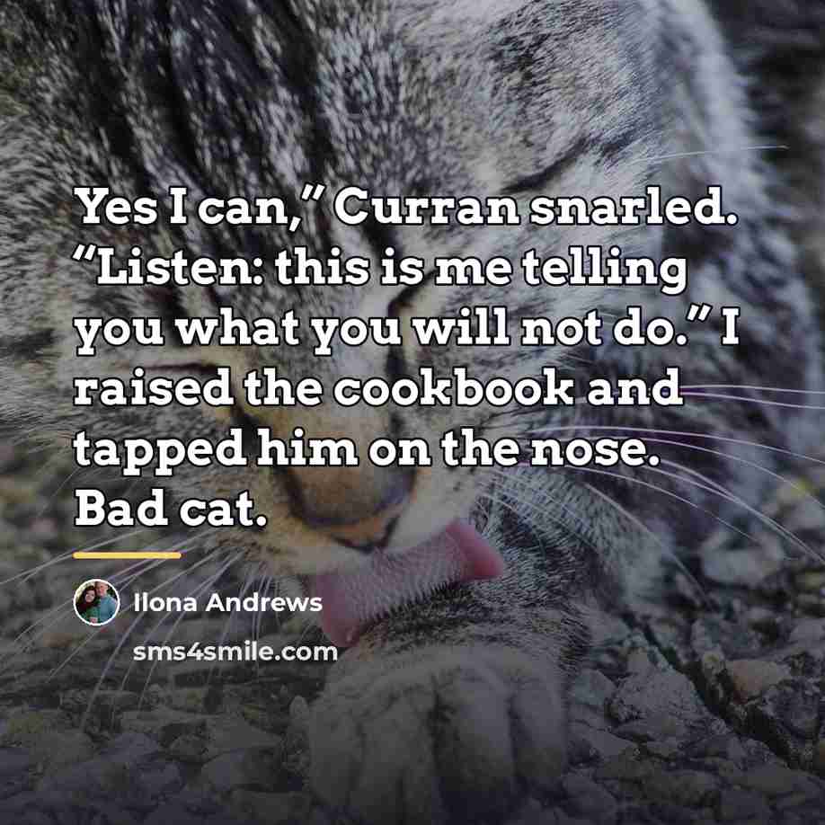 “Yes I can,” Curran snarled. “Listen: this is me telling…” quote by Ilona Andrews