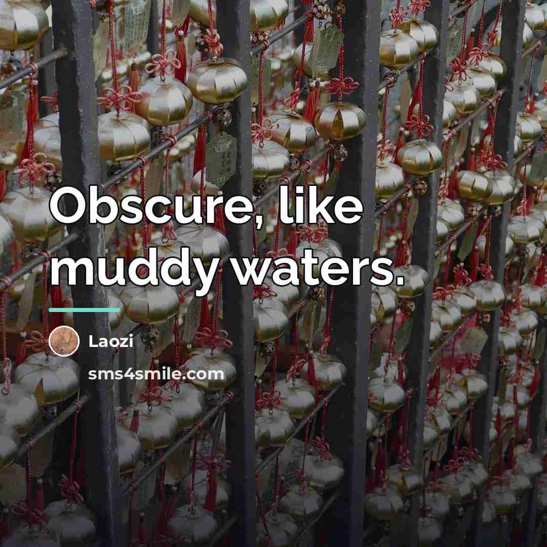 “Obscure, like muddy waters.…” quote by Laozi