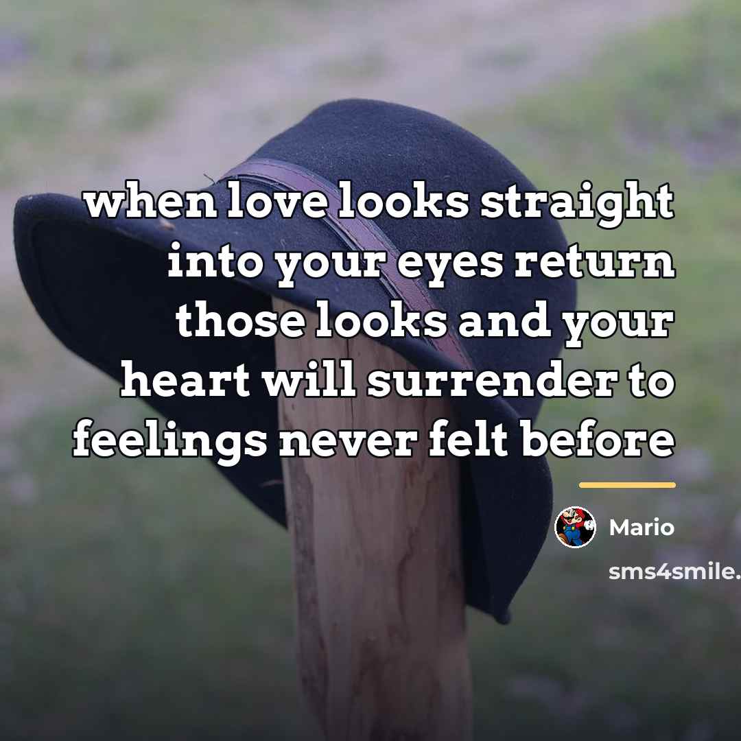 “when love looks straight into your eyes return those looks…” quote by Mario