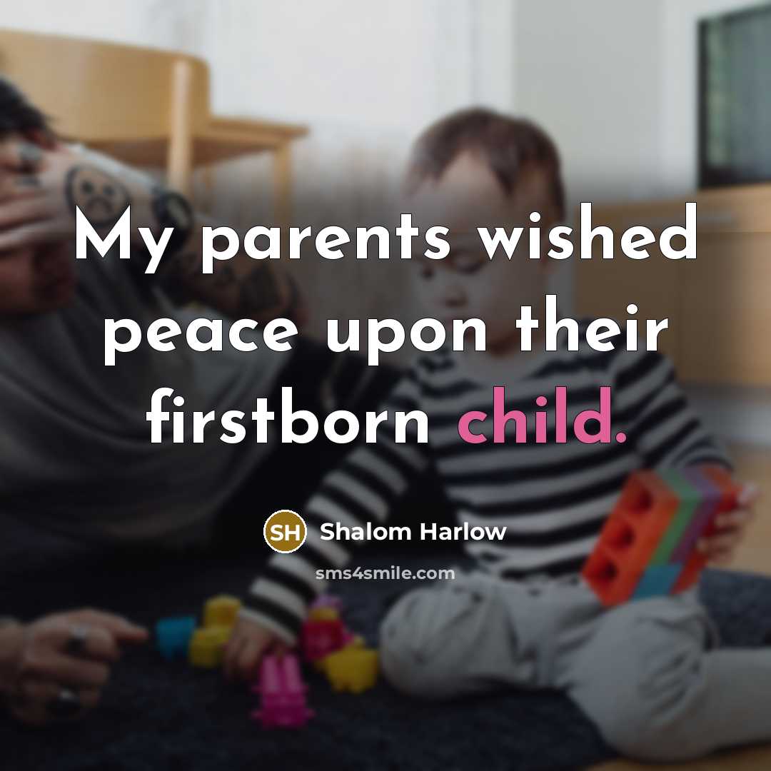 “My parents wished peace upon their firstborn child.…” quote by Shalom Harlow