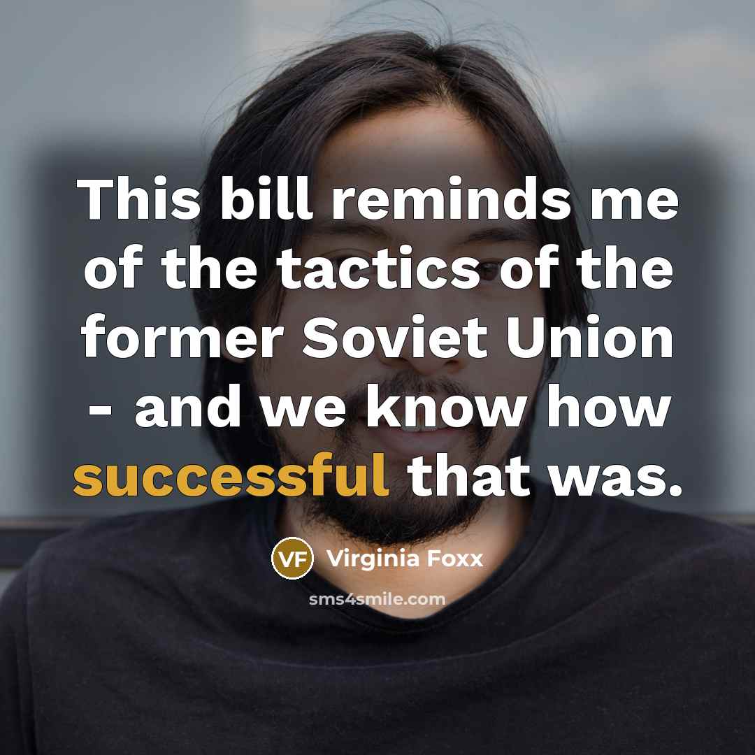 “This bill reminds me of the tactics of the former…” quote by Virginia Foxx