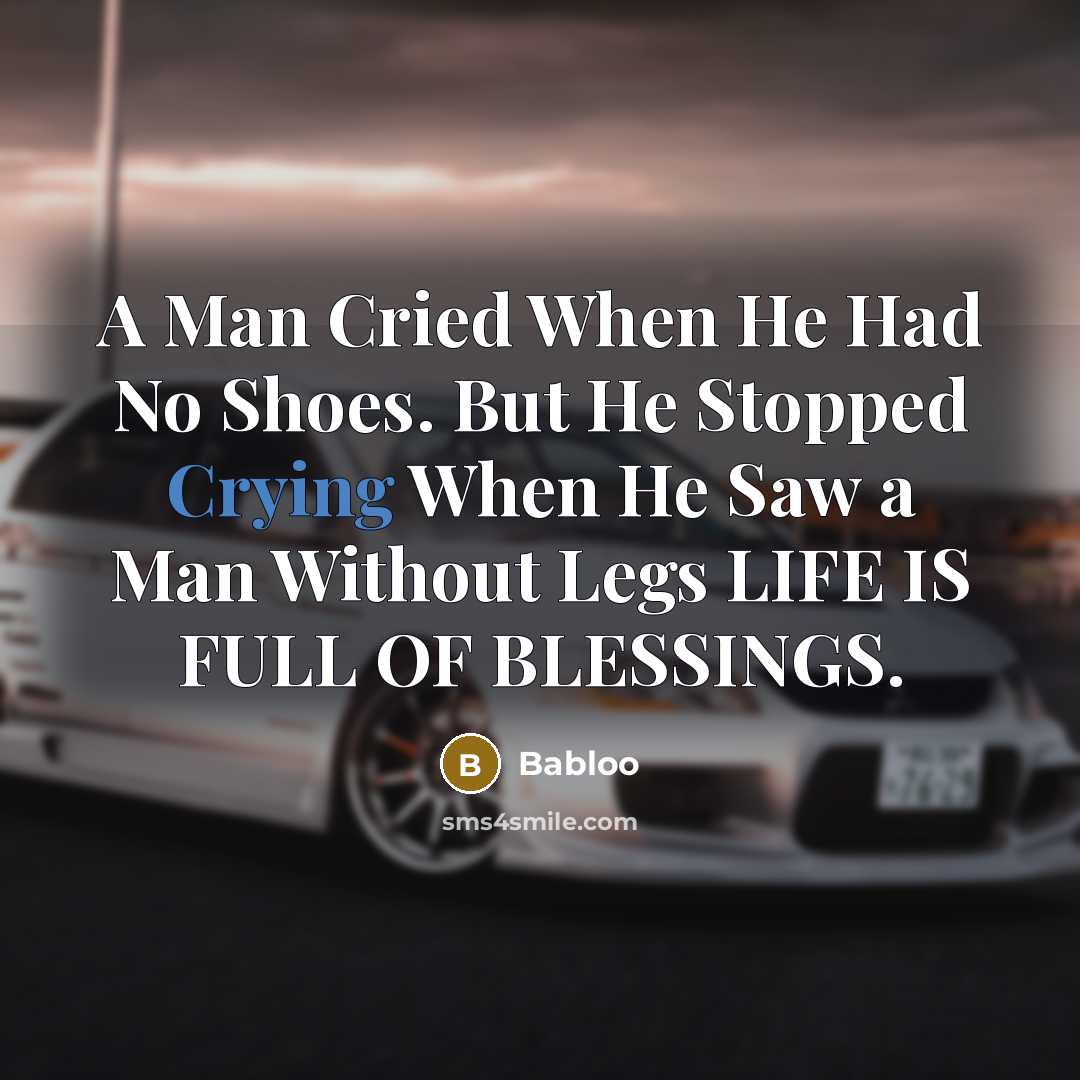“A Man Cried When He Had No Shoes. But He…” quote by Babloo