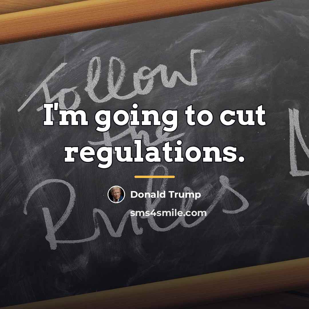 “I'm going to cut regulations.…” quote by Donald Trump