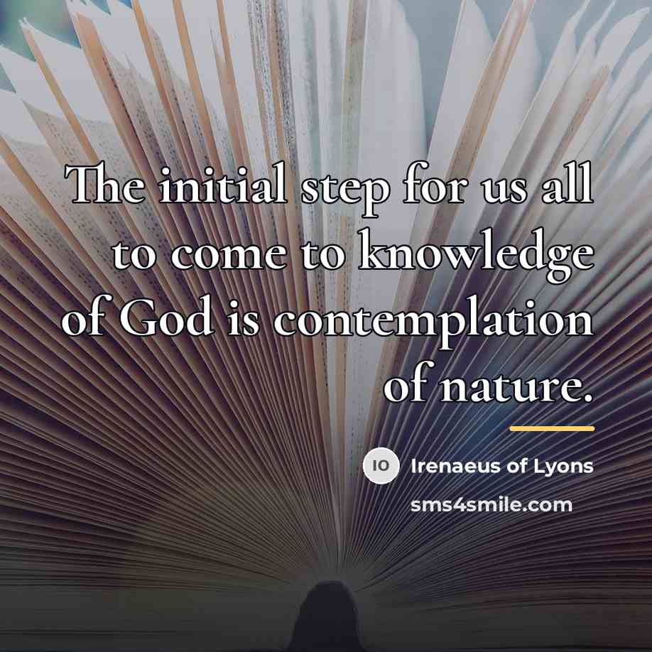 “The initial step for us all to come to knowledge…” quote by Irenaeus of Lyons