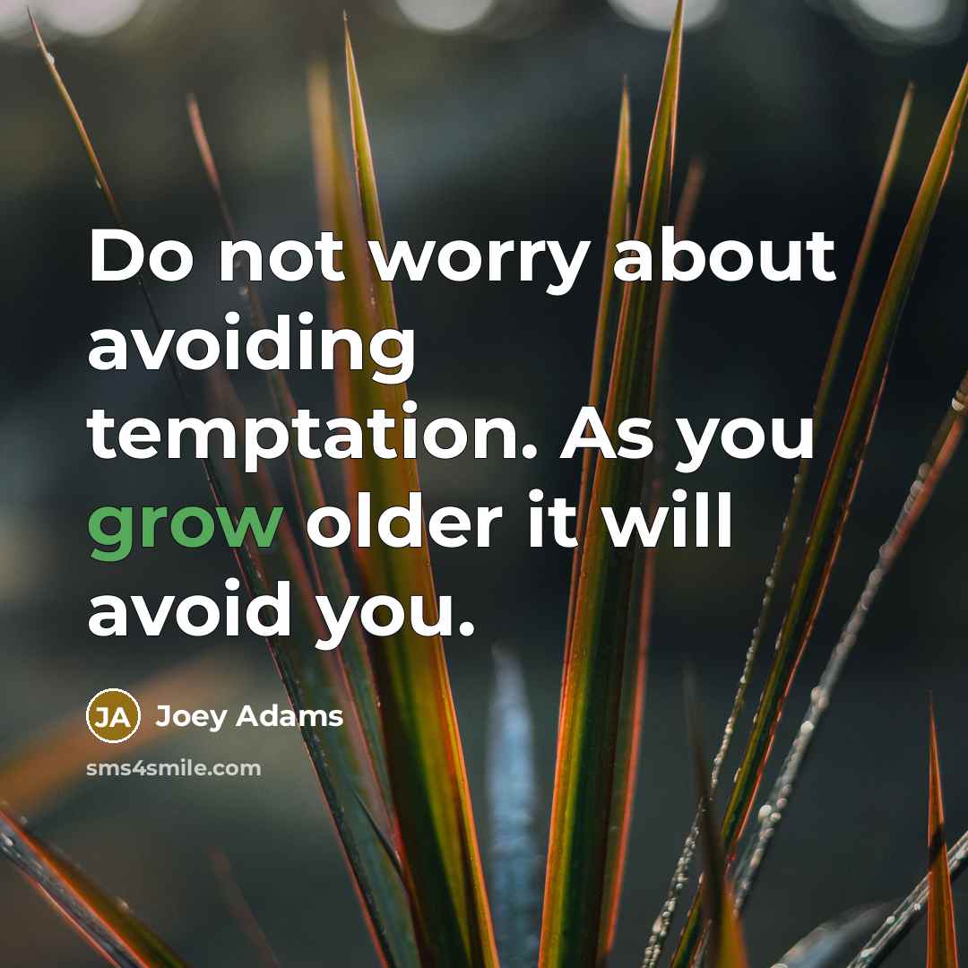 “Do not worry about avoiding temptation. As you grow older…” quote by Joey Adams