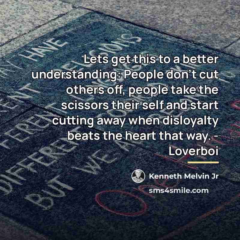“Lets get this to a better understanding: People don't cut…” quote by Kenneth Melvin Jr