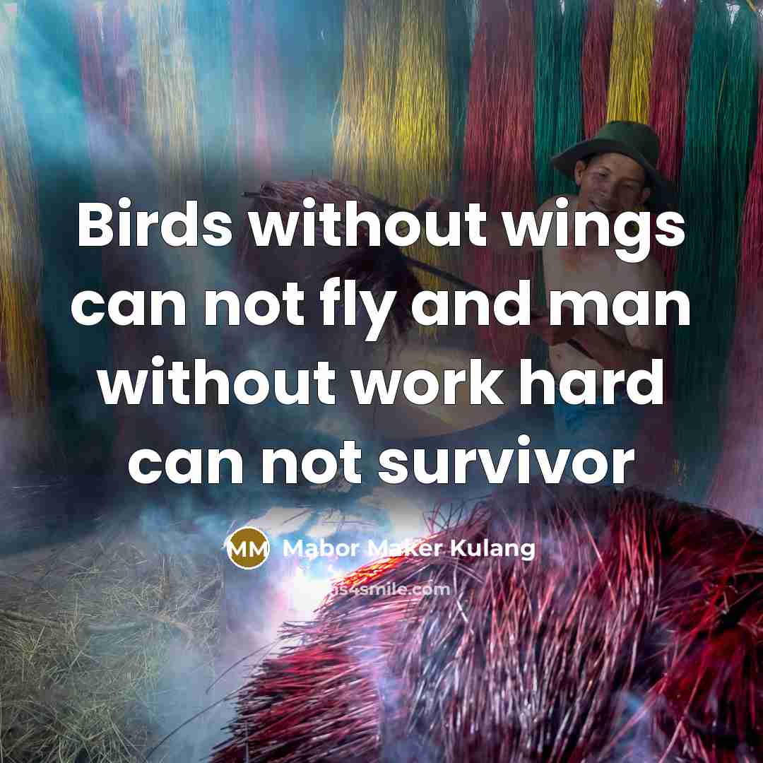 “Birds without wings can not fly and man without work…” quote by Mabor Maker Kulang
