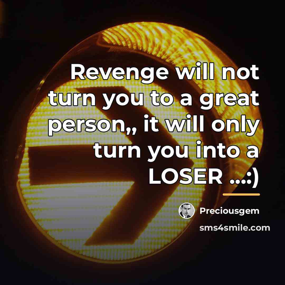 “Revenge will not turn you to a great person,, it…” quote by Preciousgem