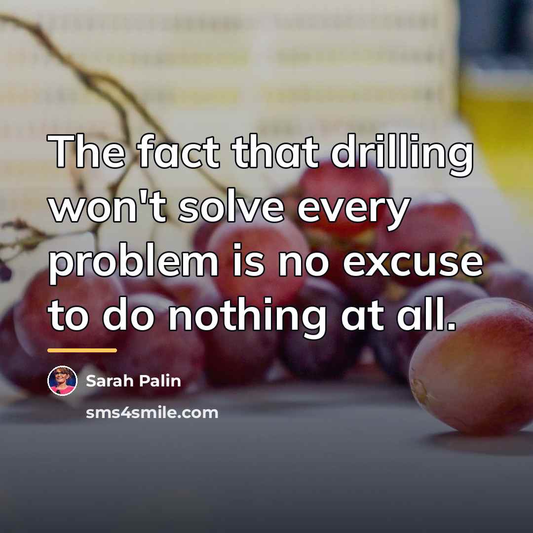 “The fact that drilling won't solve every problem is no…” quote by Sarah Palin