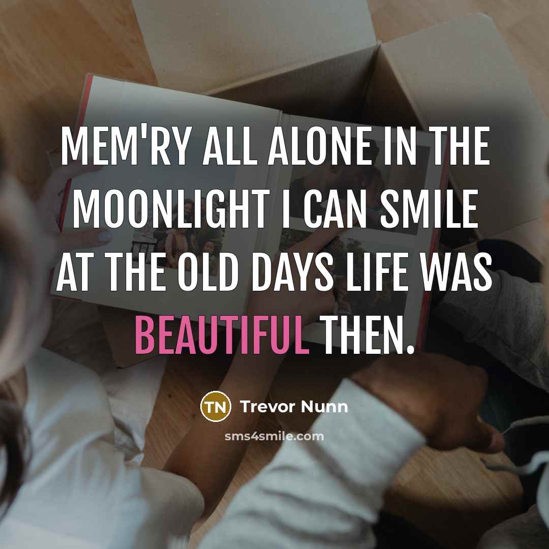 “Mem'ry All alone in the moonlight I can smile at…” quote by Trevor Nunn