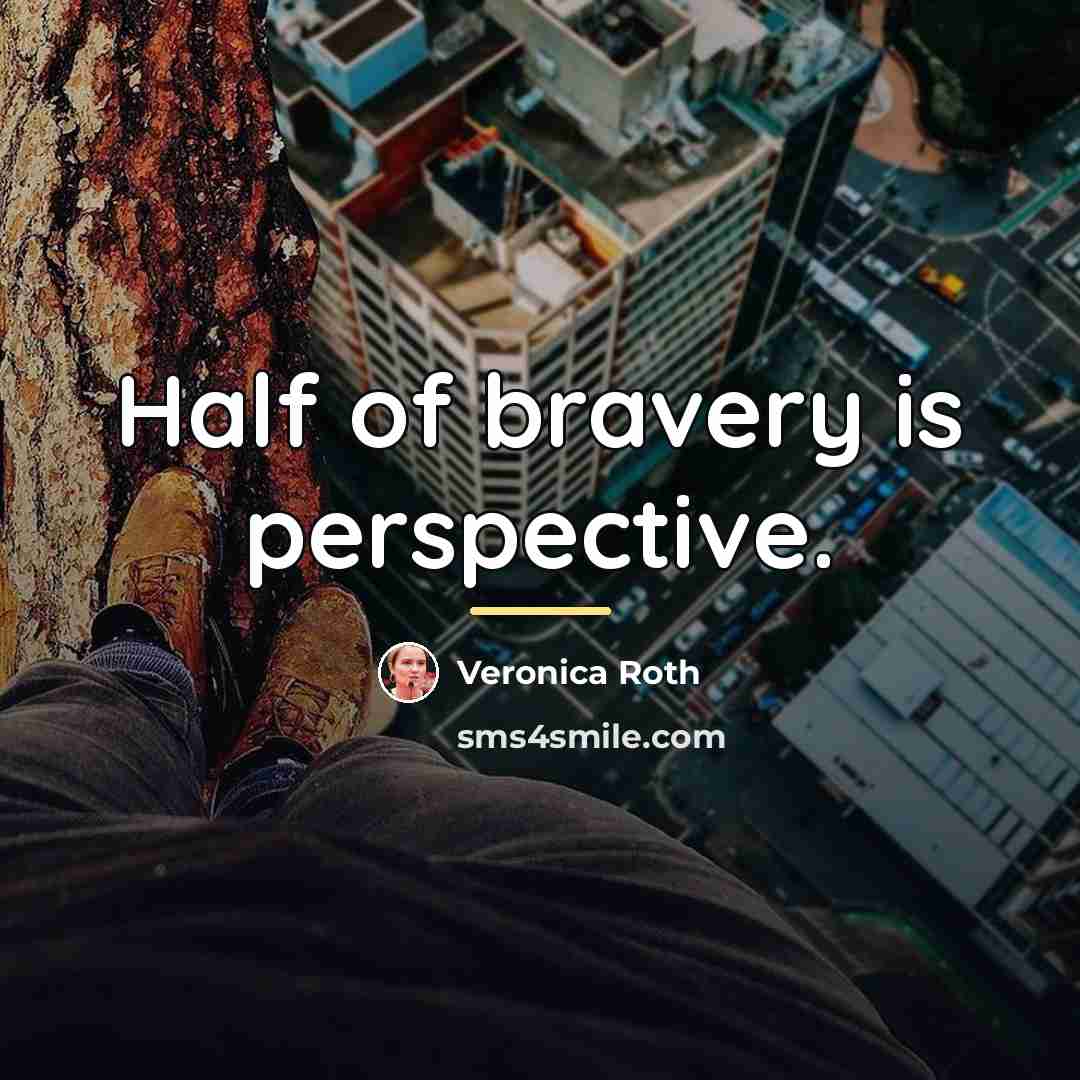 “Half of bravery is perspective.…” quote by Veronica Roth