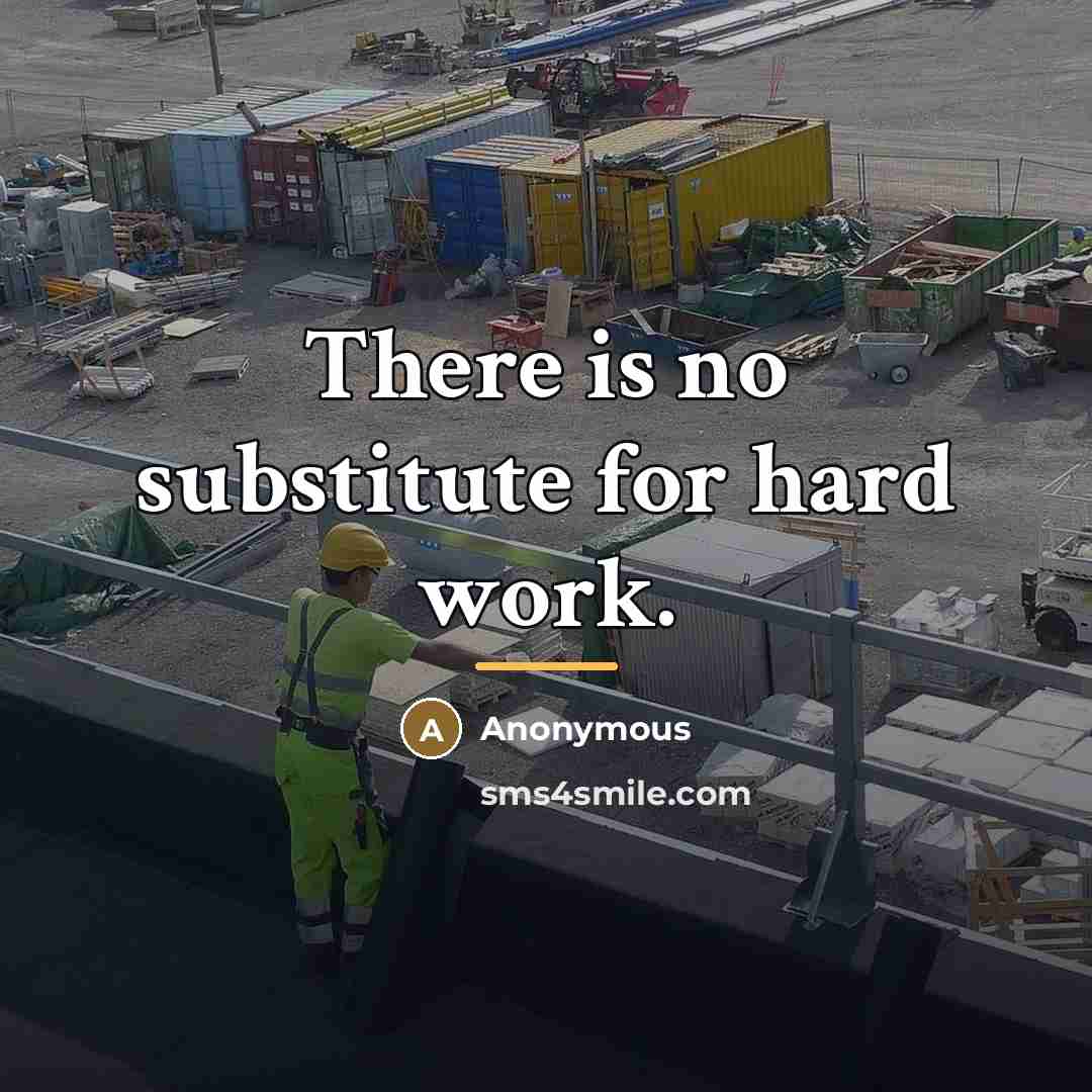 “There is no substitute for hard work.…” quote by Anonymous