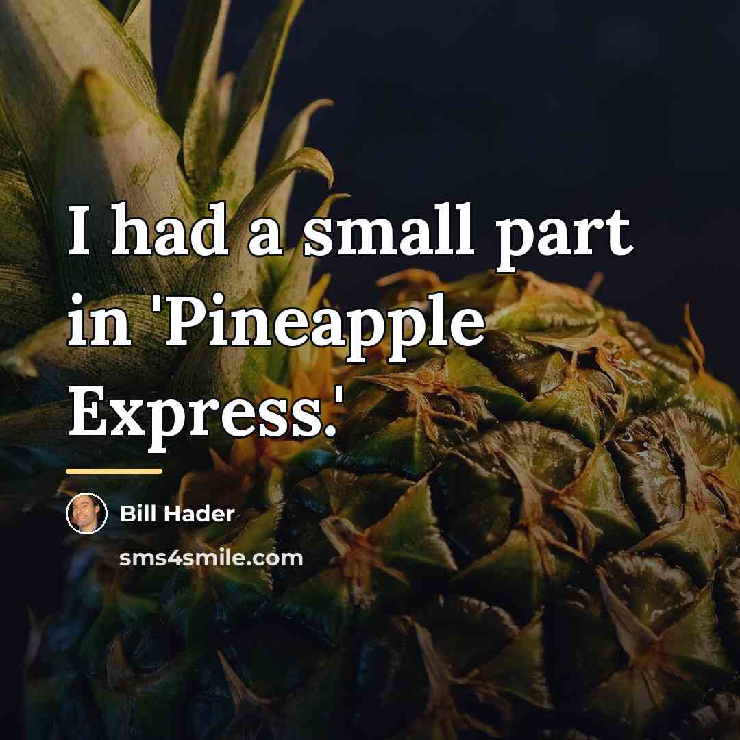 “I had a small part in 'Pineapple Express.'…” quote by Bill Hader