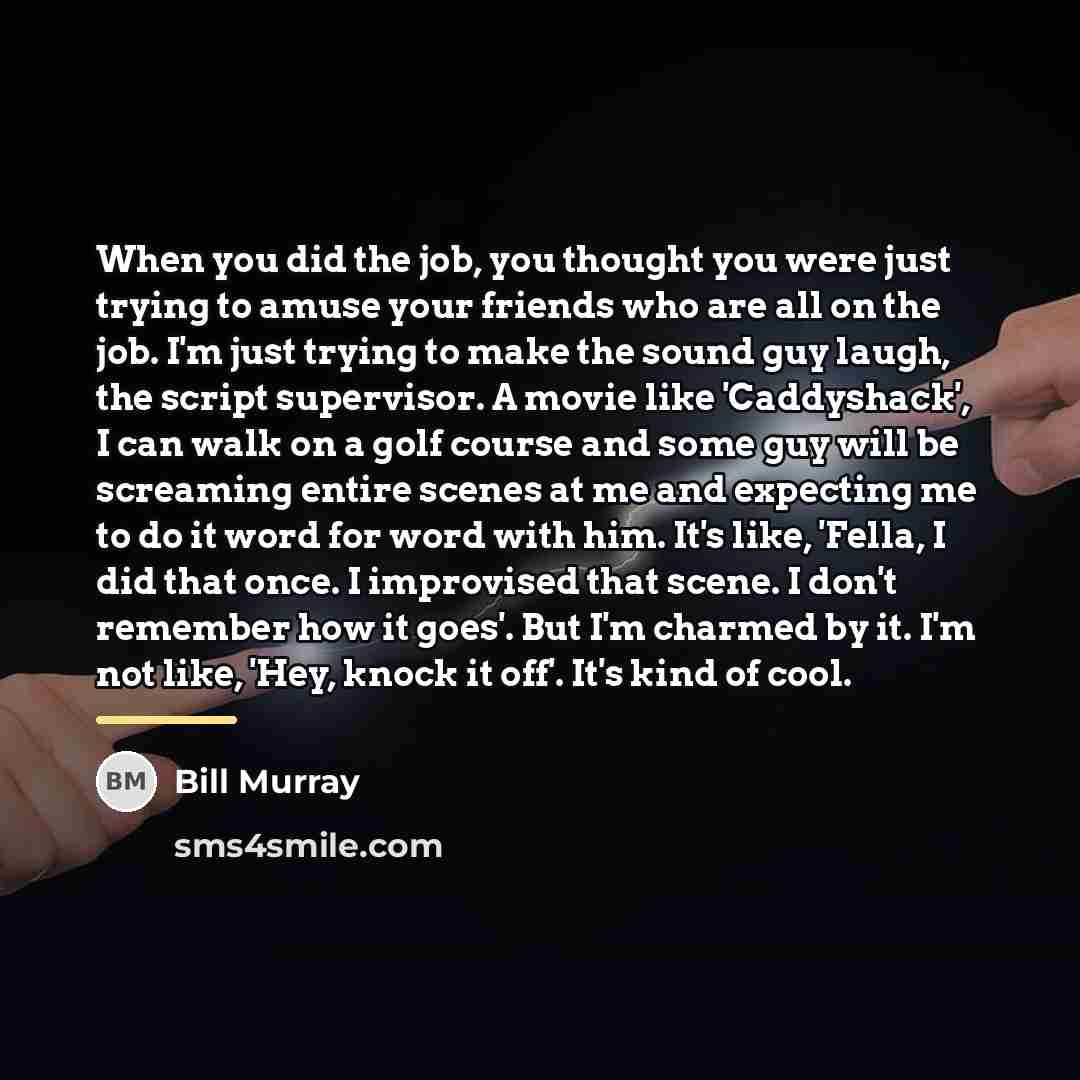 “When you did the job, you thought you were just…” quote by Bill Murray