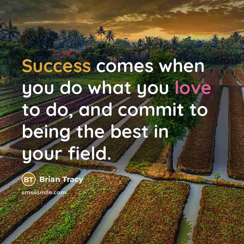 “Success comes when you do what you love to do,…” quote by Brian Tracy