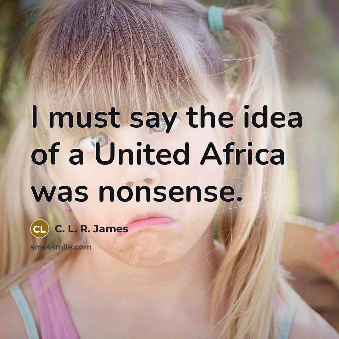 “I must say the idea of a United Africa was nonsense.” quote by C. L. R. James
