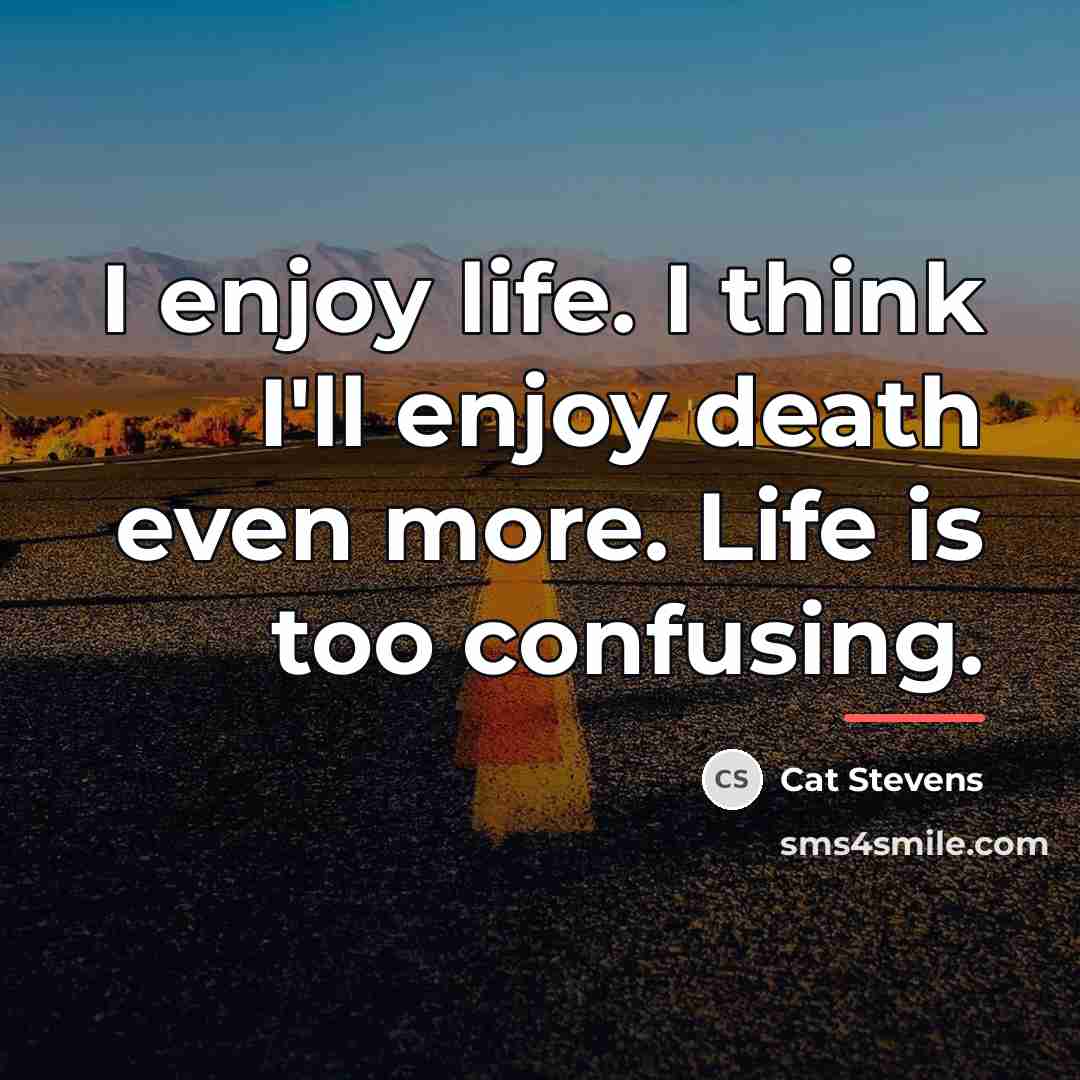 “I enjoy life. I think I'll enjoy death even more.…” quote by Cat Stevens