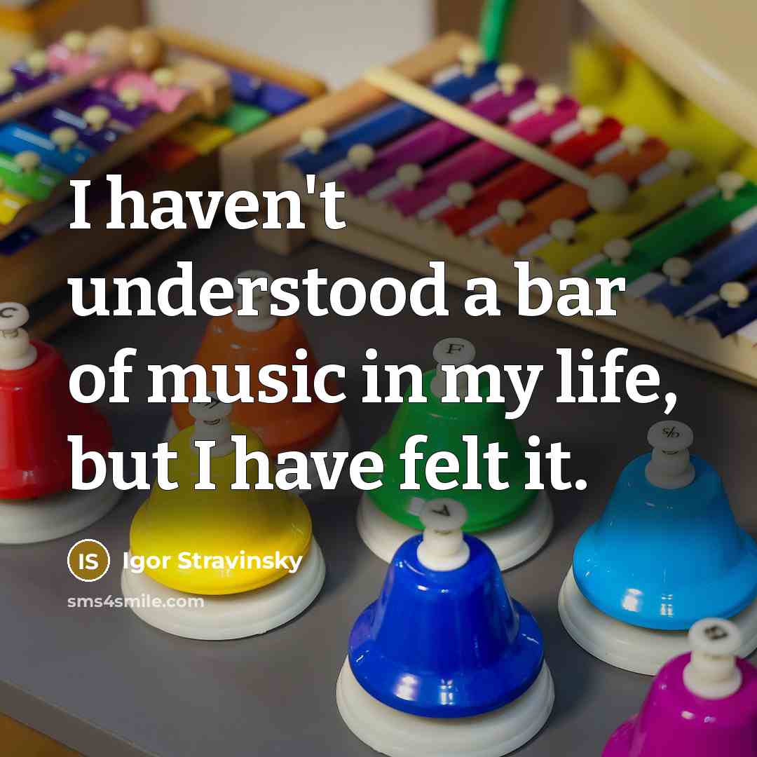 “I haven't understood a bar of music in my life,…” quote by Igor Stravinsky