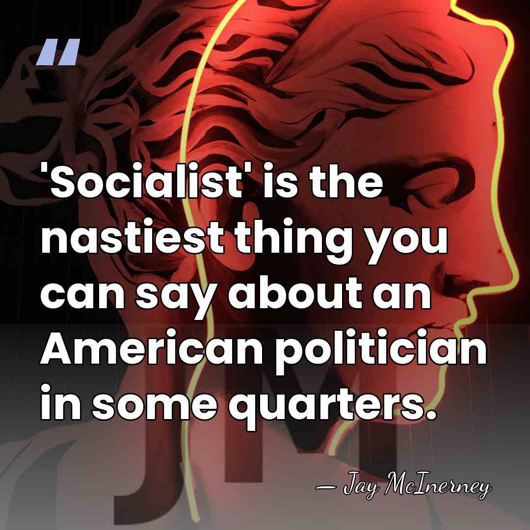 'Socialist' is the nastiest thing you can say about an American politician&hellip; - Jay McInerney