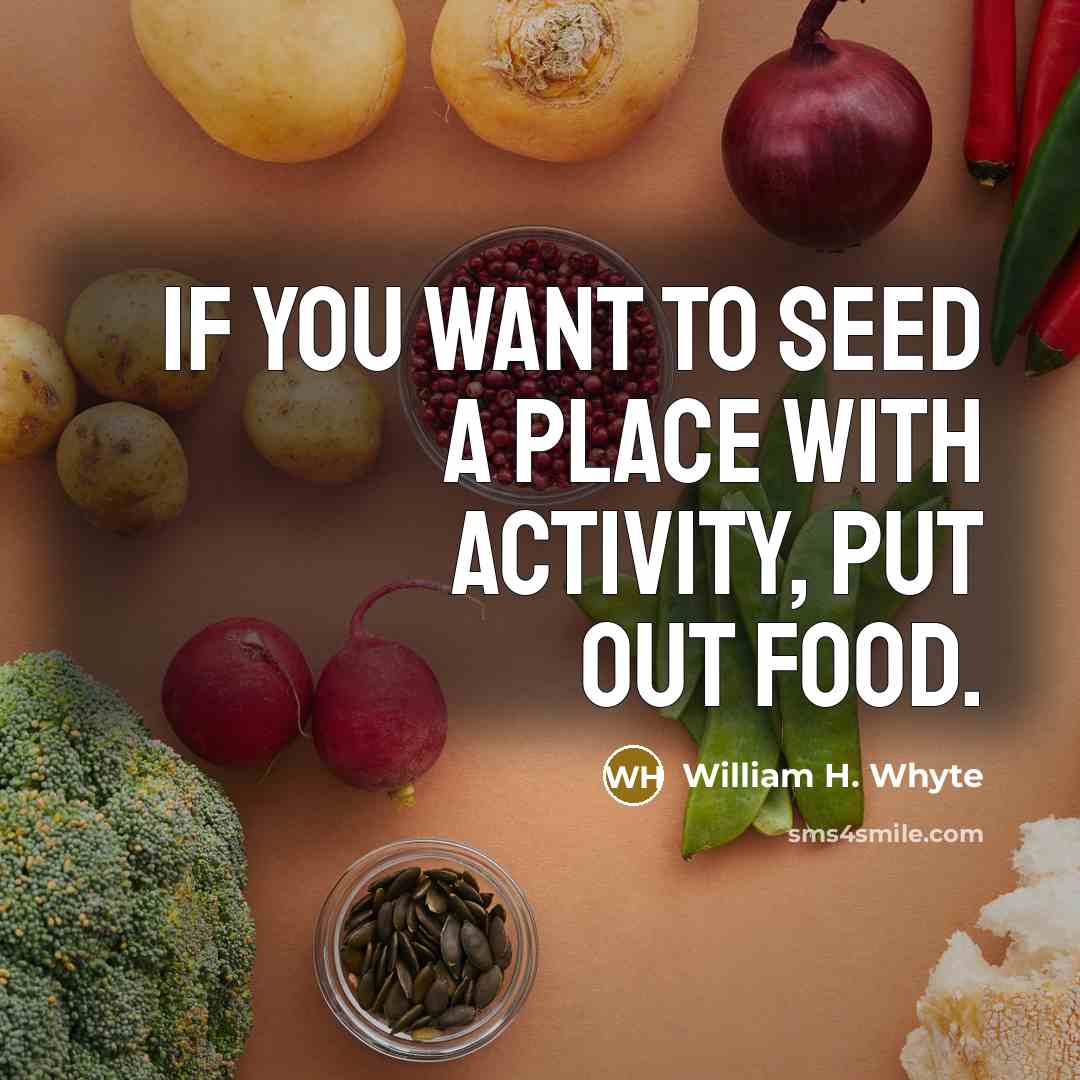 “If you want to seed a place with activity, put…” quote by William H. Whyte