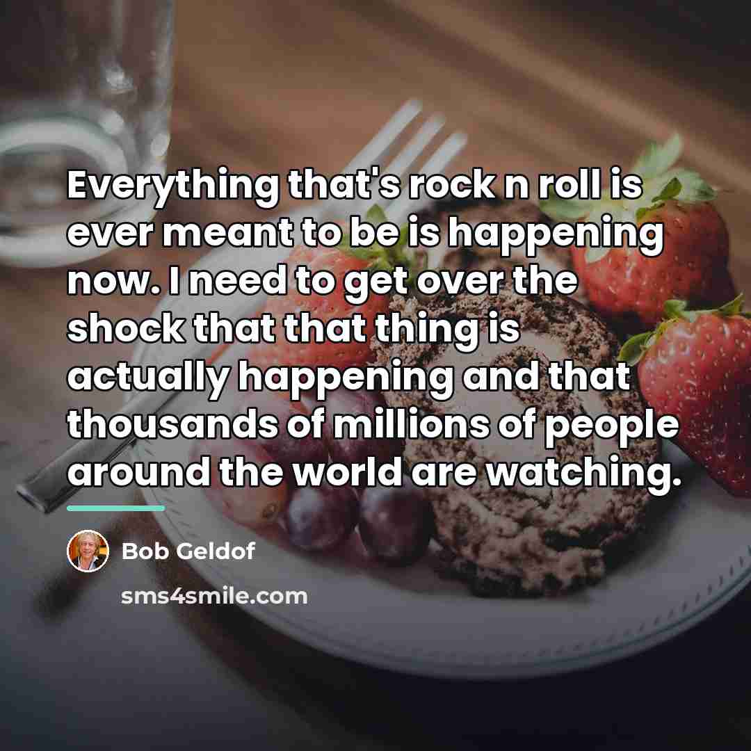 “Everything that's rock n roll is ever meant to be…” quote by Bob Geldof