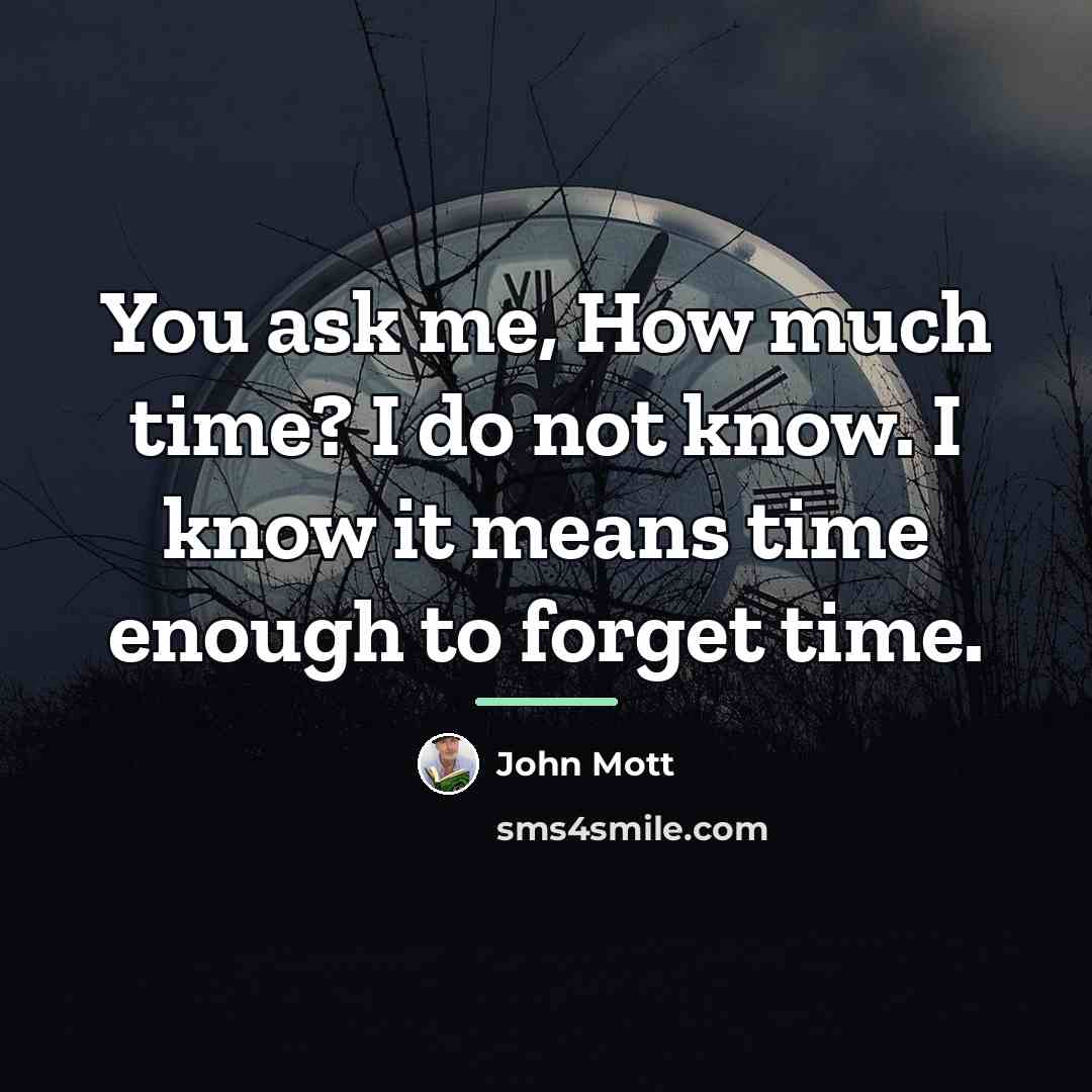 “You ask me, How much time? I do not know.…” quote by John Mott