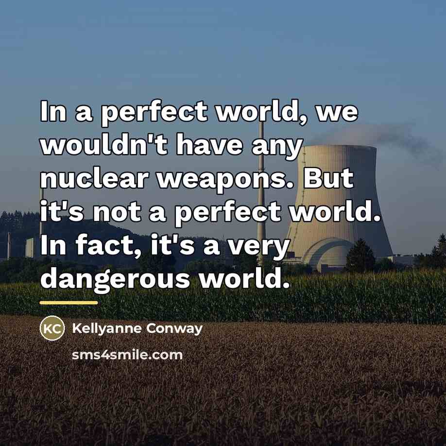 “In a perfect world, we wouldn't have any nuclear weapons.…” quote by Kellyanne Conway