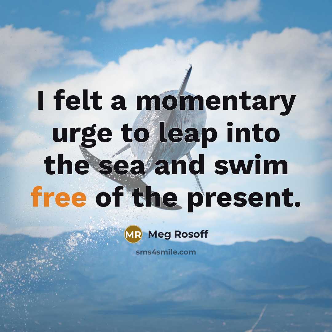 “I felt a momentary urge to leap into the sea…” quote by Meg Rosoff