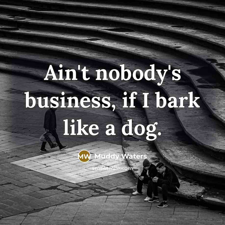 “Ain't nobody's business, if I bark like a dog.…” quote by Muddy Waters