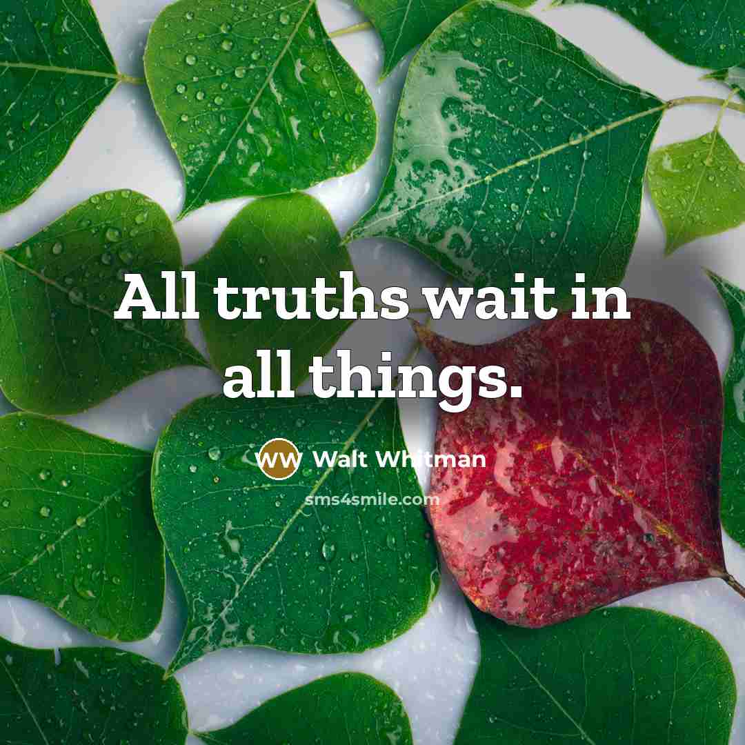 “All truths wait in all things.…” quote by Walt Whitman