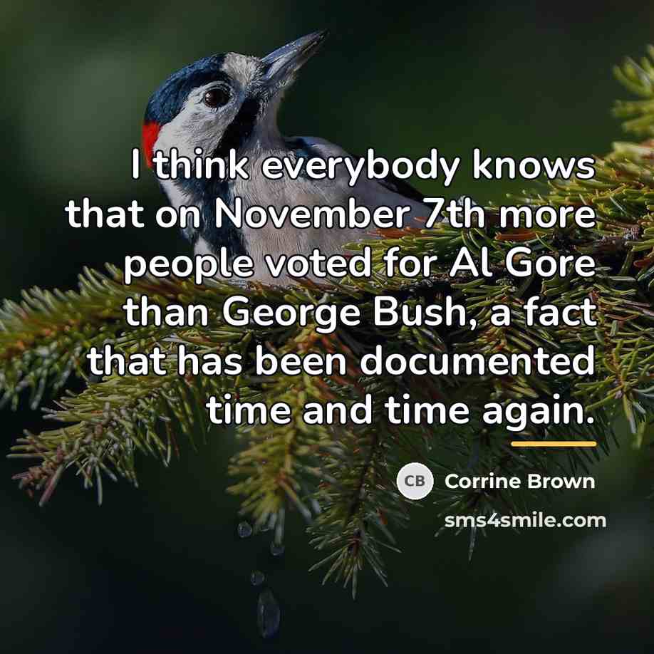 “I think everybody knows that on November 7th more people…” quote by Corrine Brown
