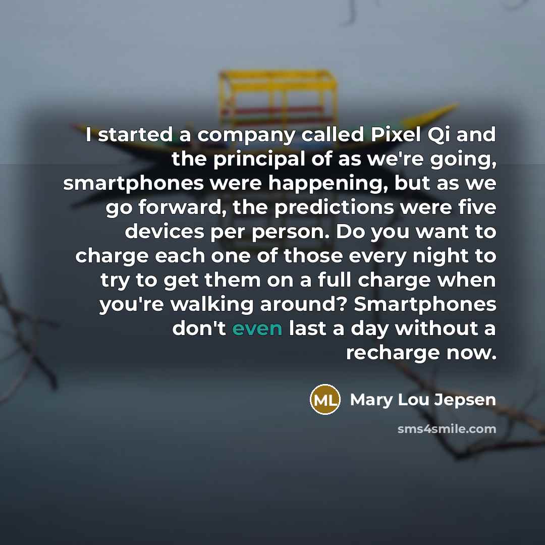 “I started a company called Pixel Qi and the principal…” quote by Mary Lou Jepsen